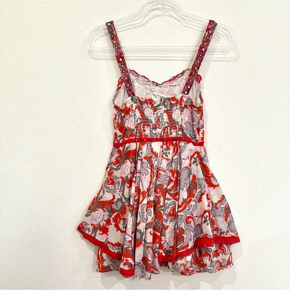 Chaudry KC Mini Sundress Embroidered Sequined Fully Lined Tiered Skirt - Small - Picture 7 of 16